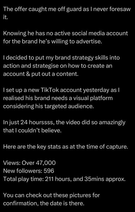 Got offered a role as a strategist for this brand